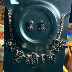 Iman Global Chic Black Rolo Goldtone Jewelry Set